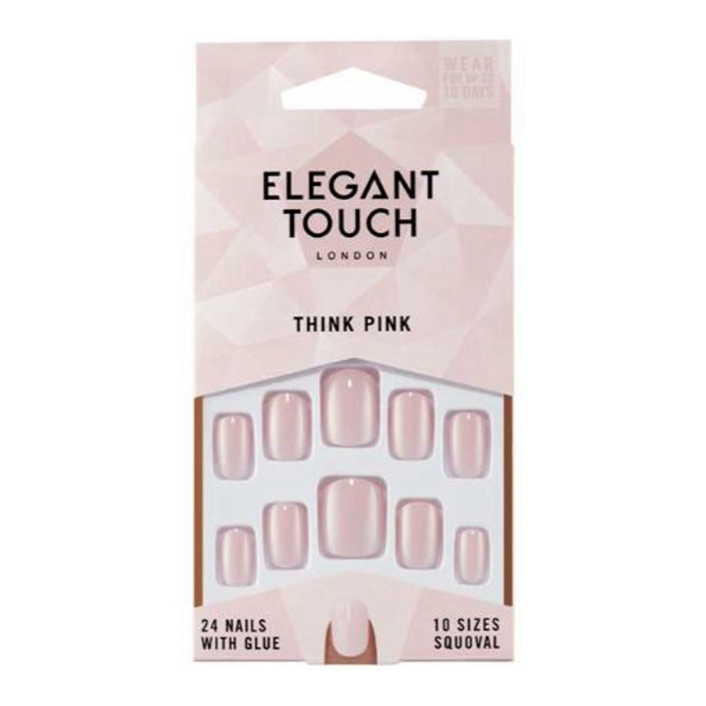 'Polished Colour Squoval' Fake Nails - Think Pink