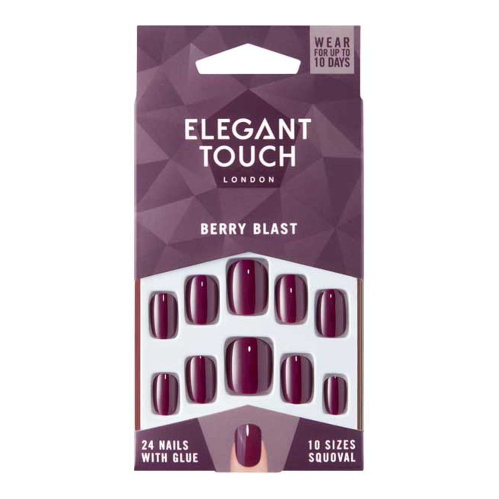 'Polished Colour Oval' Fake Nails - Berry Blast