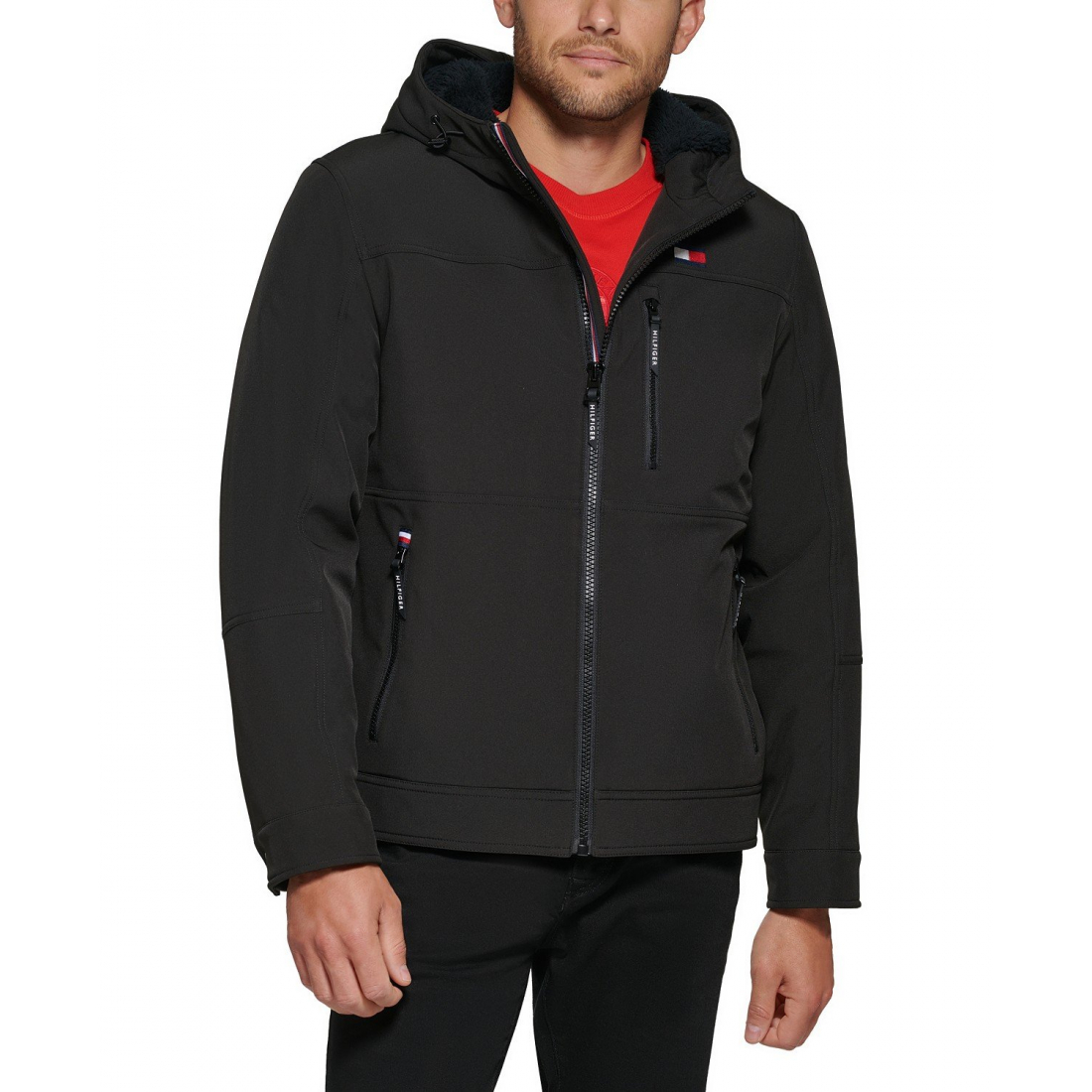 Sherpa-Lined Softshell Hooded Jacket pour Hommes