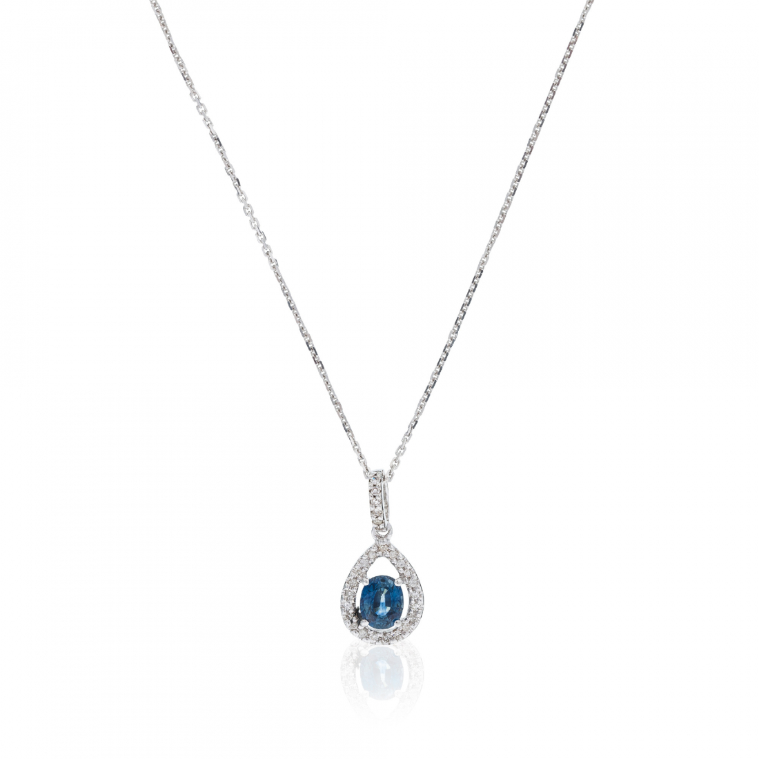 Pendentif sur chaine 'Larme Bleu Nuit' pour Femmes