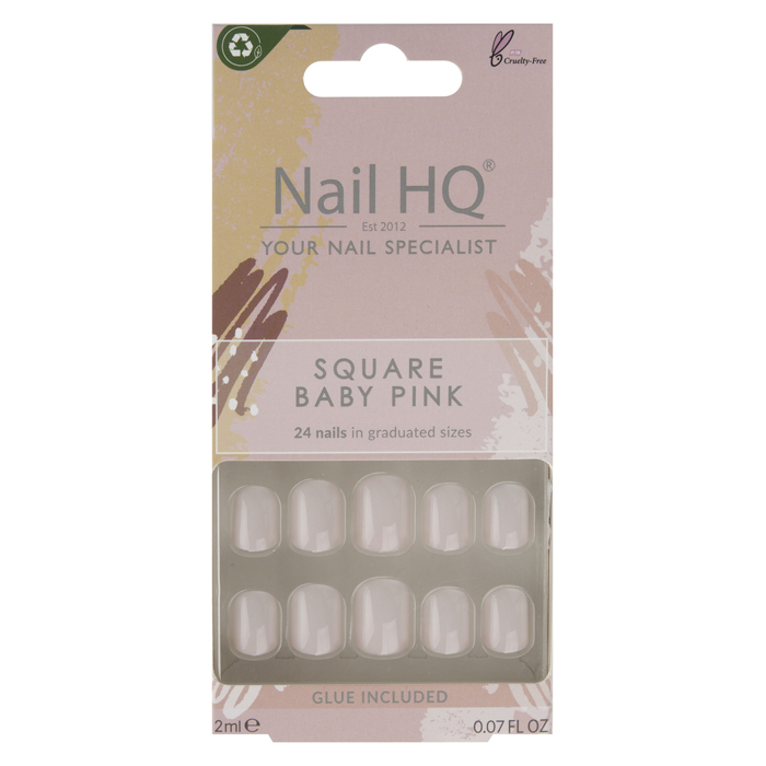 ''Square' Nagel-Tips - Baby Pink 24 Stücke
