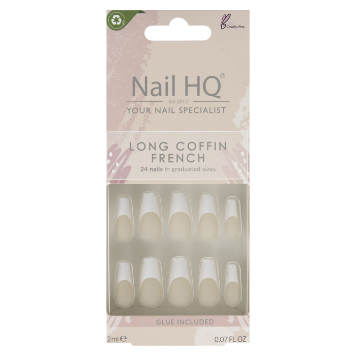 Capsules d'ongles 'Long Coffin' - French 24 Pièces