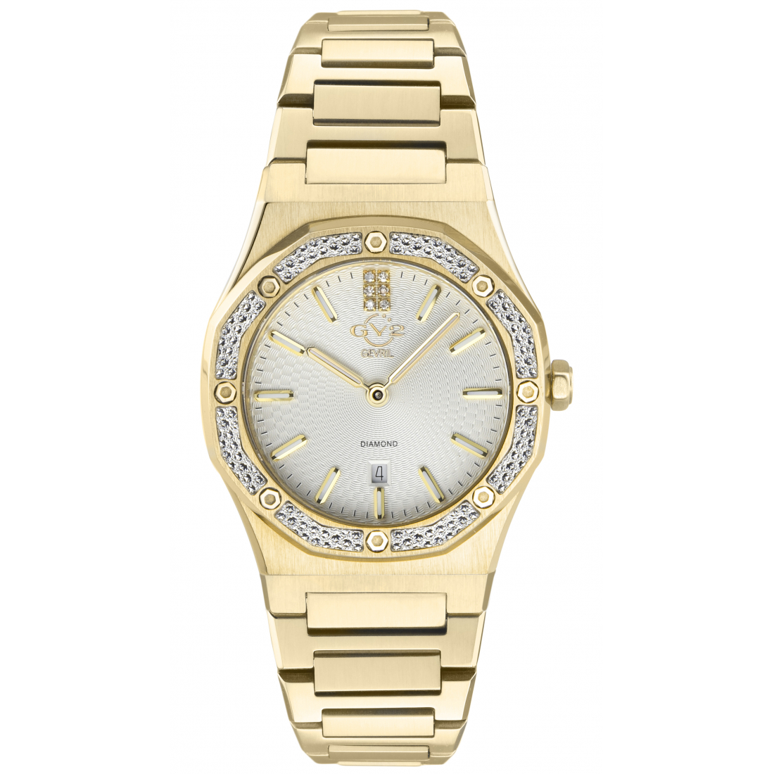 GV2 Palmanova Women's Silver Dial Yellow Gold Watch