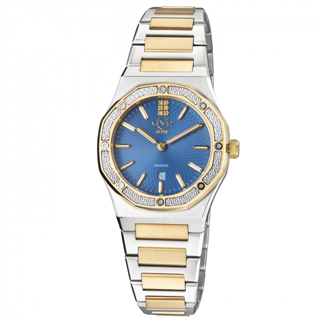 GV2 Palmanova Women's Blue Dial Two Tone Yellow Gold Watch