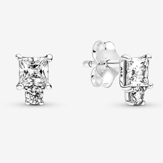 Boucles d'oreilles 'Sparkling Round & Square' pour Femmes