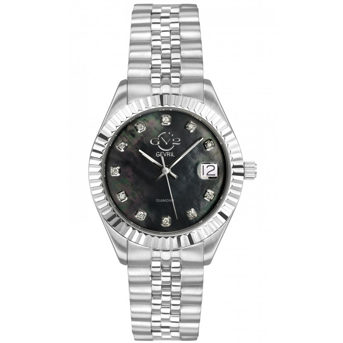 GV2 Naples Women's Black Dial Steel Watch