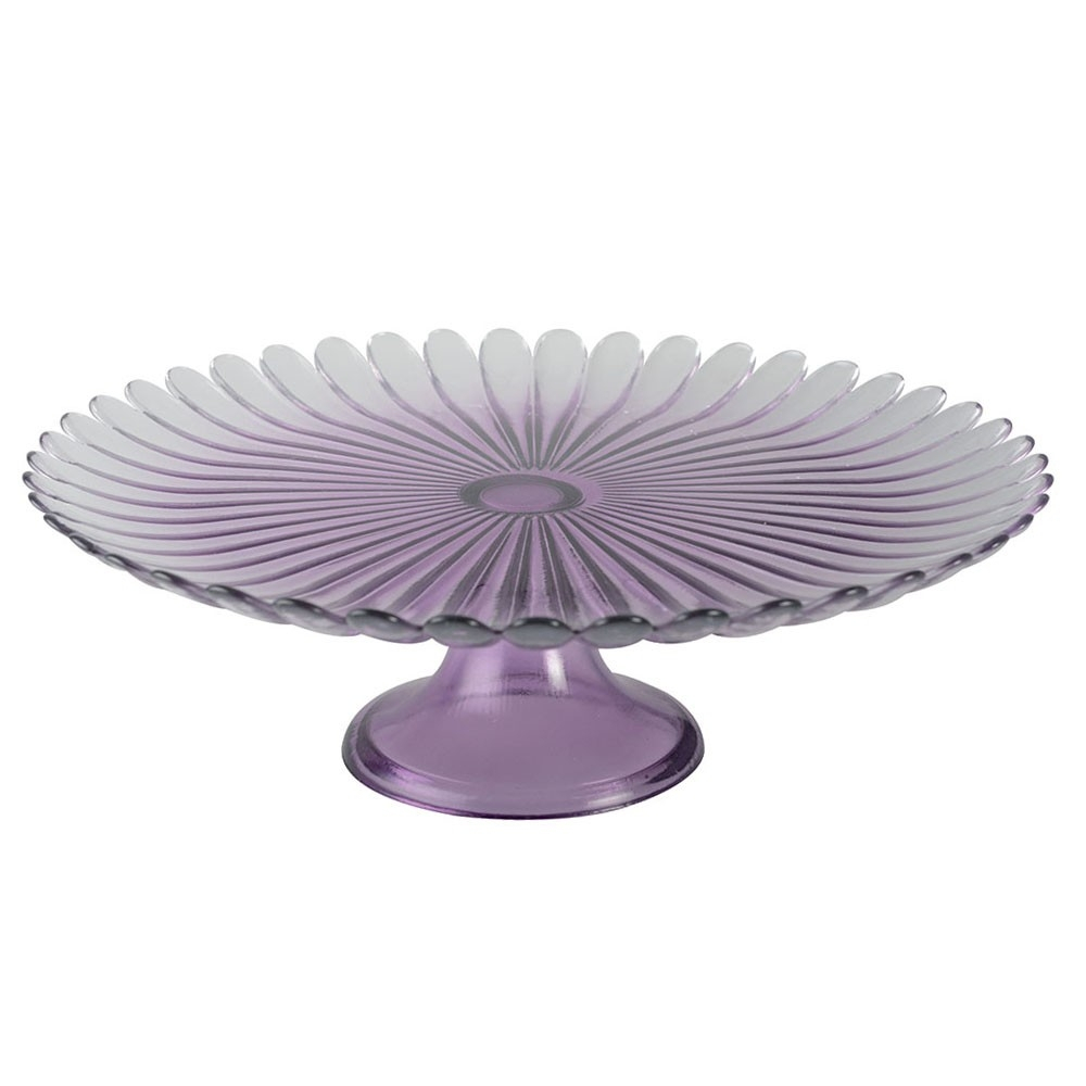 Purple  Footed Cake Plate 33Cm