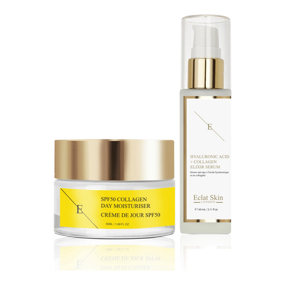 'Collagen SPF50 + Hyaluronic Acid & Collagen' Day Cream, Face Serum