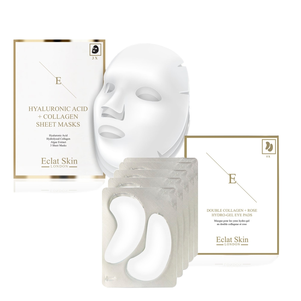 'Hyaluronic Acid & Collagen + Rose' Masken Set - 2 Stücke