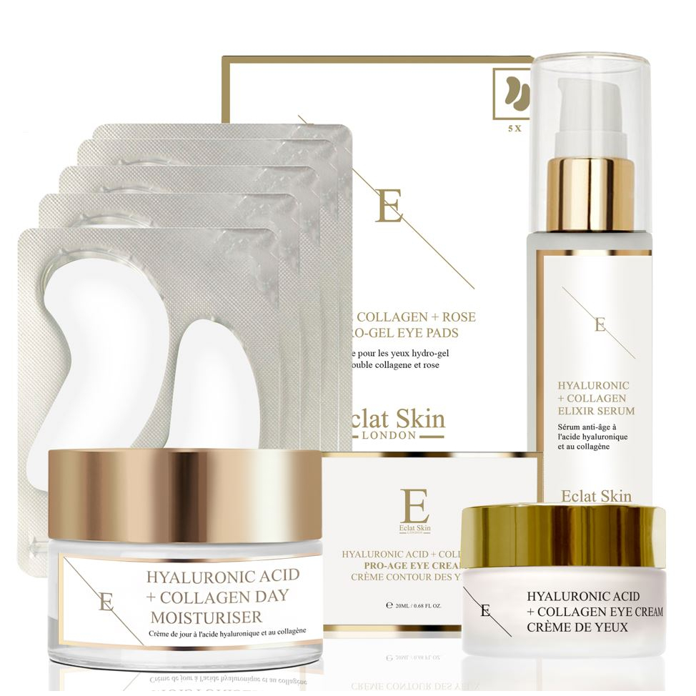 Coffret de soins de la peau 'Hyaluronic Acid & Collagen Amino Acids + Rose' - 4 Pièces