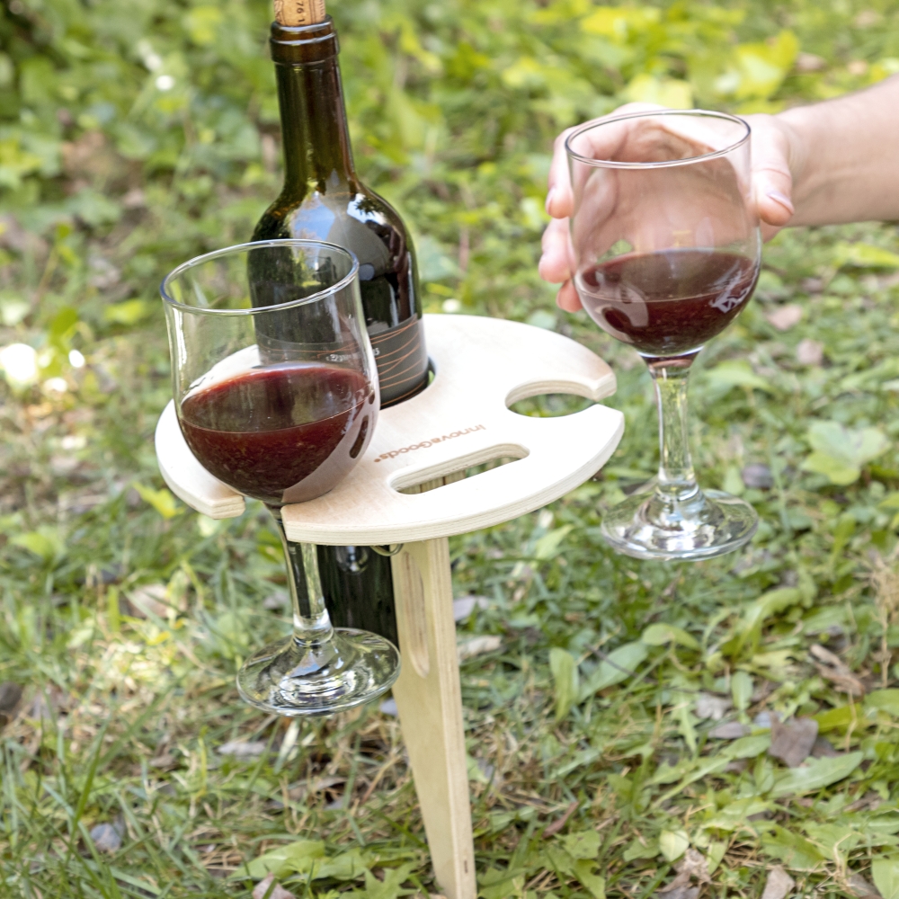 Folding And Portable Wine Table For Outdoors Winnek