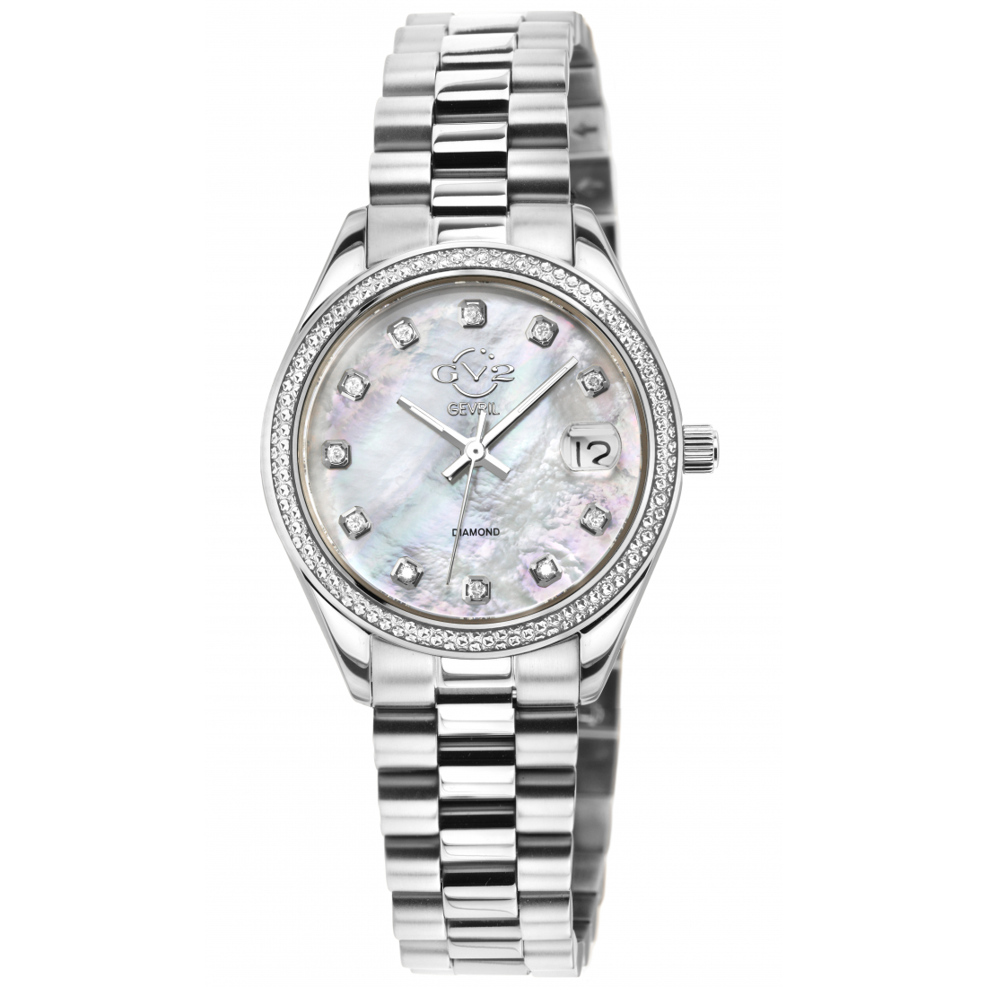 Women's Turin Diamond, White MOP DIal, Stainless Steel Watch