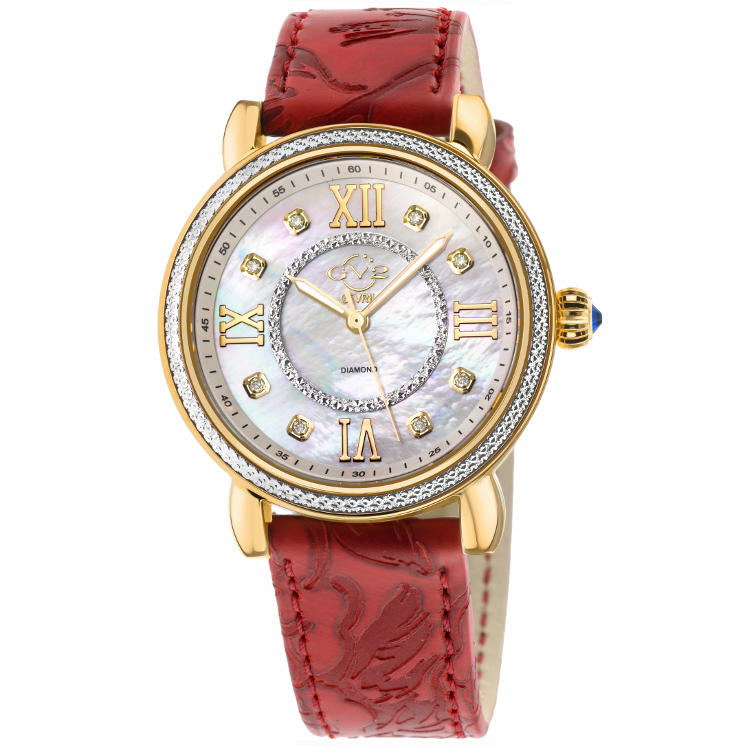 Gv2 Womens Marsala Leather Watch