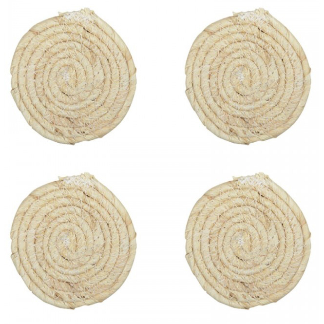 Set Of 4 Round Rope Coasters