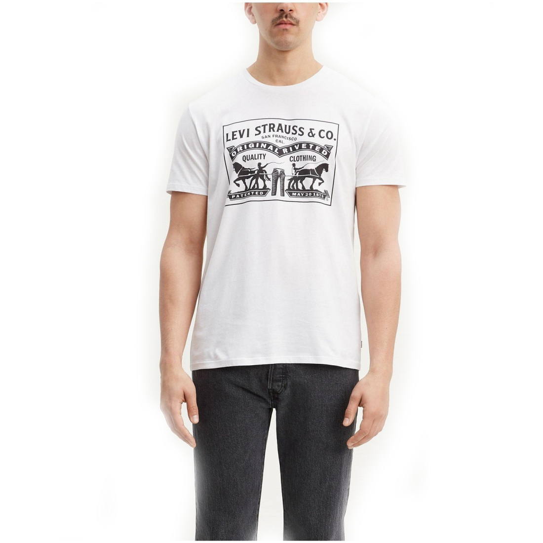 Men's '2-Horse Graphic Regular Fit Crewneck' T-Shirt