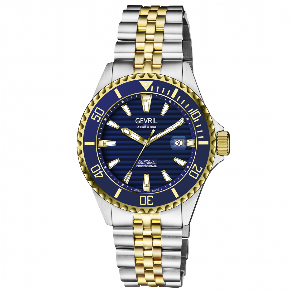 Men's Chambers Blue dial, Two-toned SS IPYG Bracelet Watch