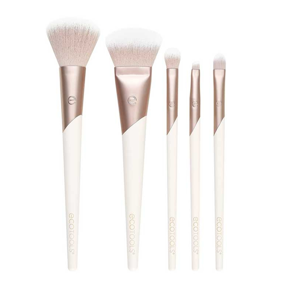 Set de pinceaux de maquillage 'Luxe Natural Elegance' - 5 Pièces