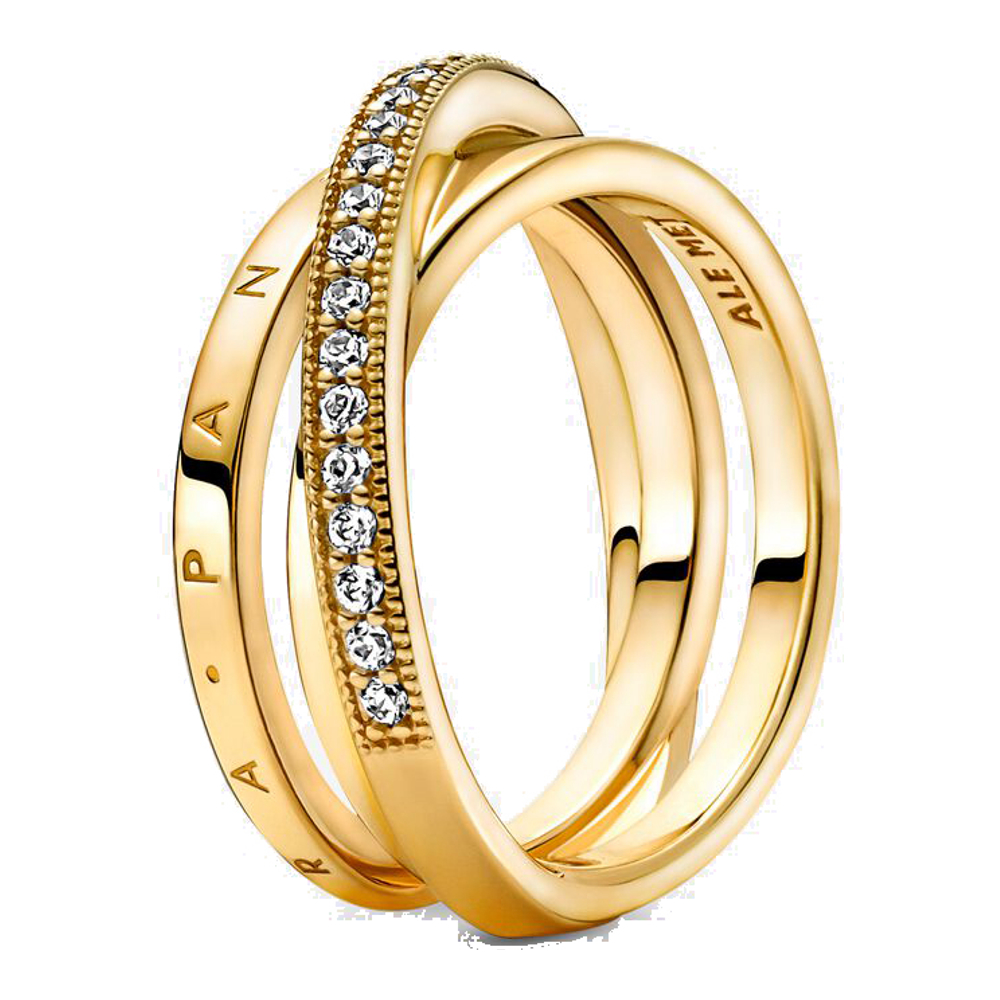 'Crossover Pavé Triple Band' Ring für Damen