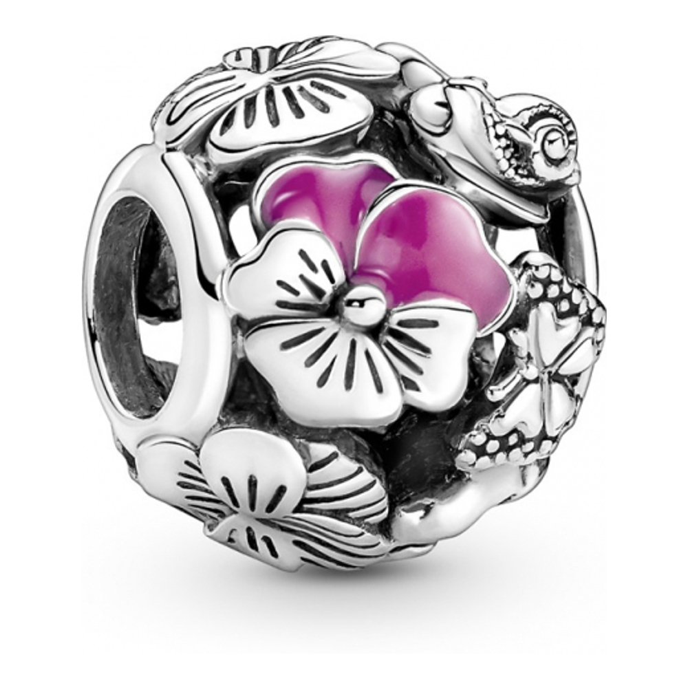 Women's 'Pansy Flower Friends' Charm