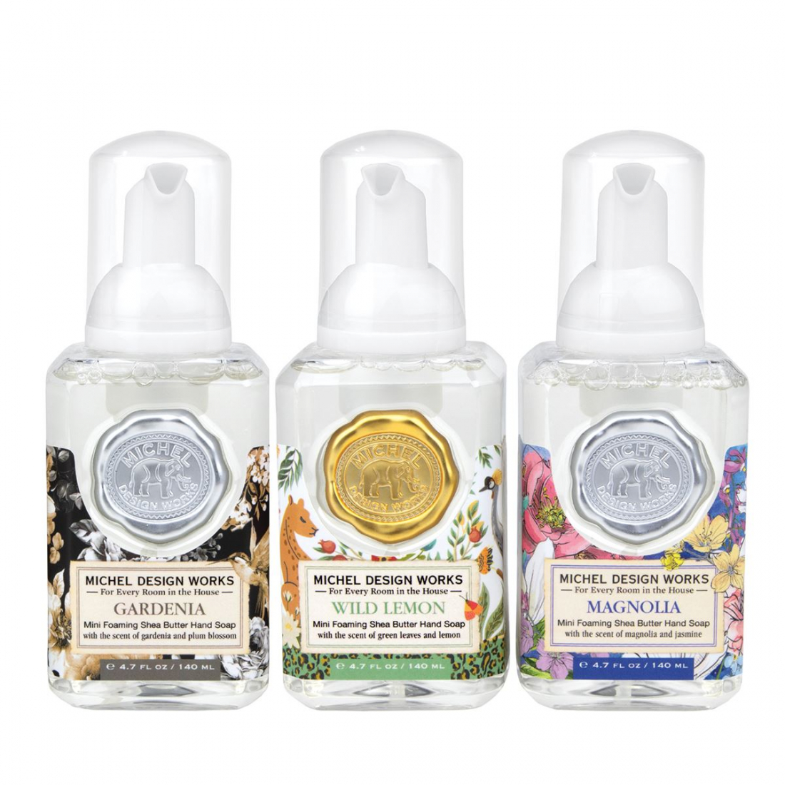 'Gardenia, Wild Lemon, Magnolia' Liquid Soap Set - 140 ml, 3 Pieces