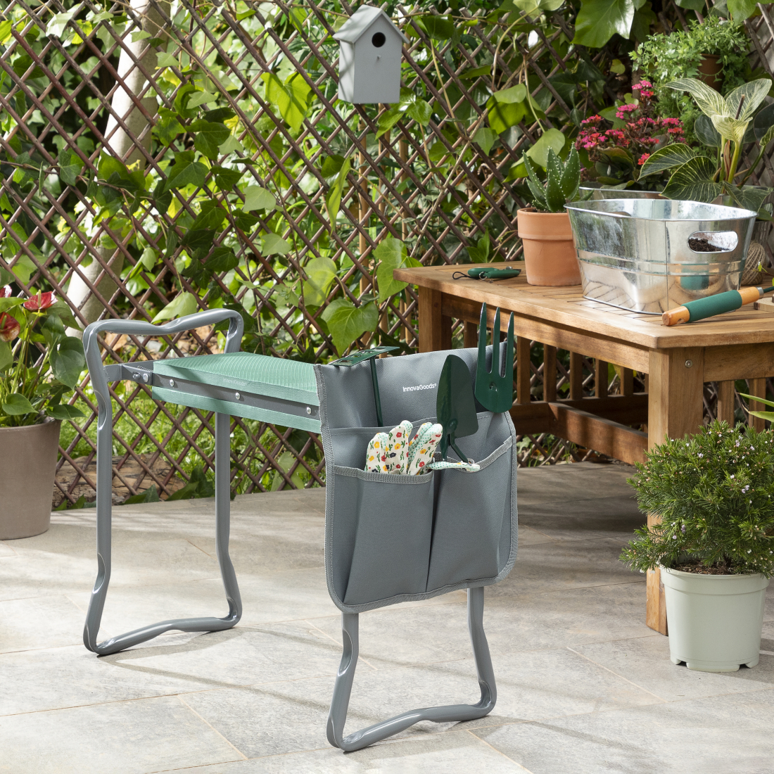 3-in-1 Folding Garden Seat with Bag for Tools Situl