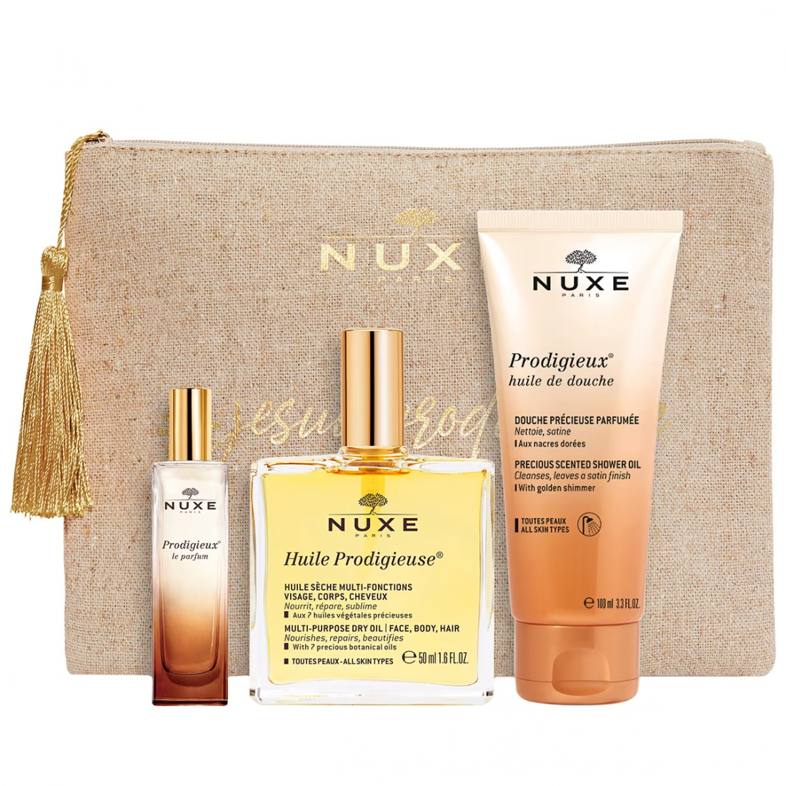 'Huile Prodigieuse Huile Seche Multi-Fonctions' SkinCare Set - 4 Pieces