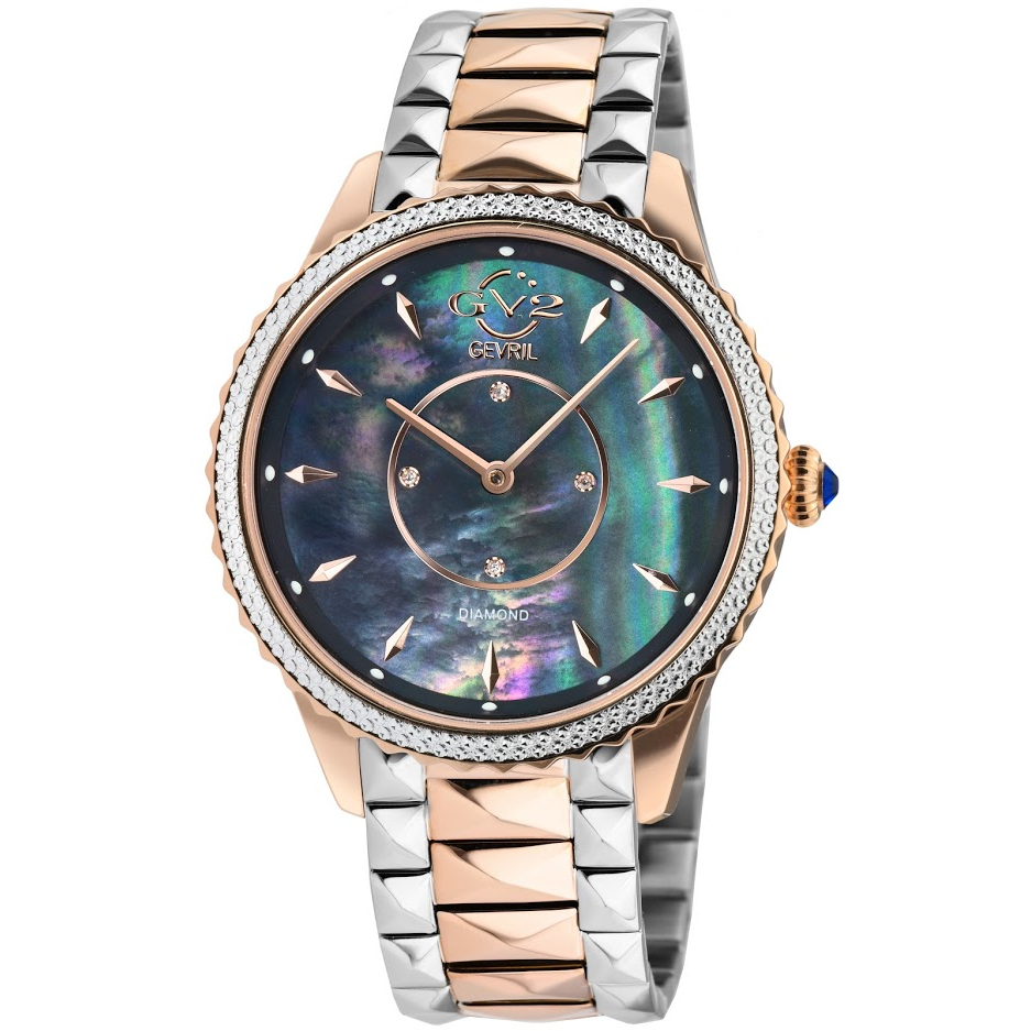 Gv2 Siena Womens Blue Mop Dial Two Tone Rose Bracelet Watch