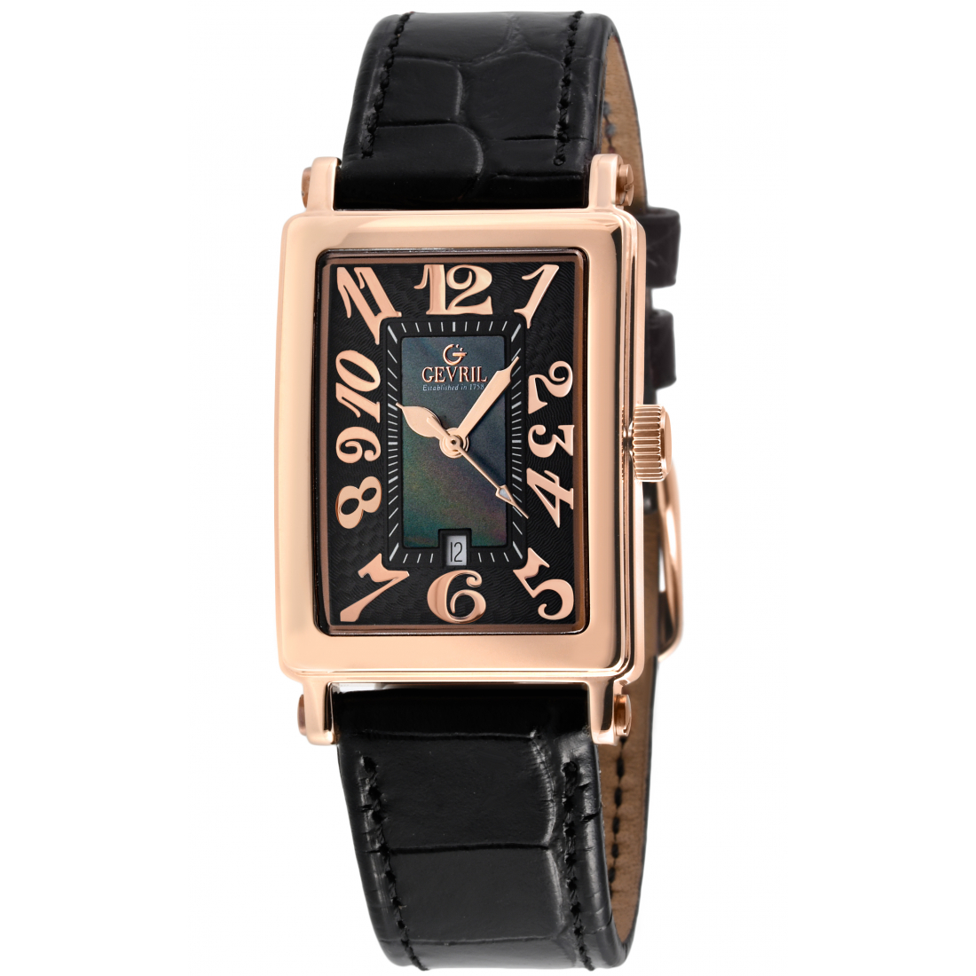 Women’s Ave of Americas Mini Rose Stainless Steel Case, Black MOP Dial Watch