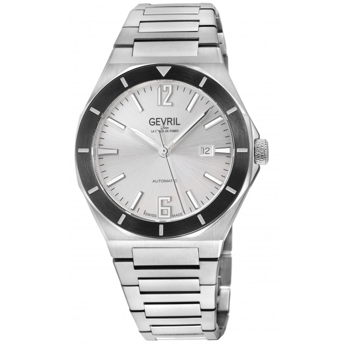 Men's High Line Automatic Stainless Steel Case, Top ring in Black Sapphire Crystal Watch