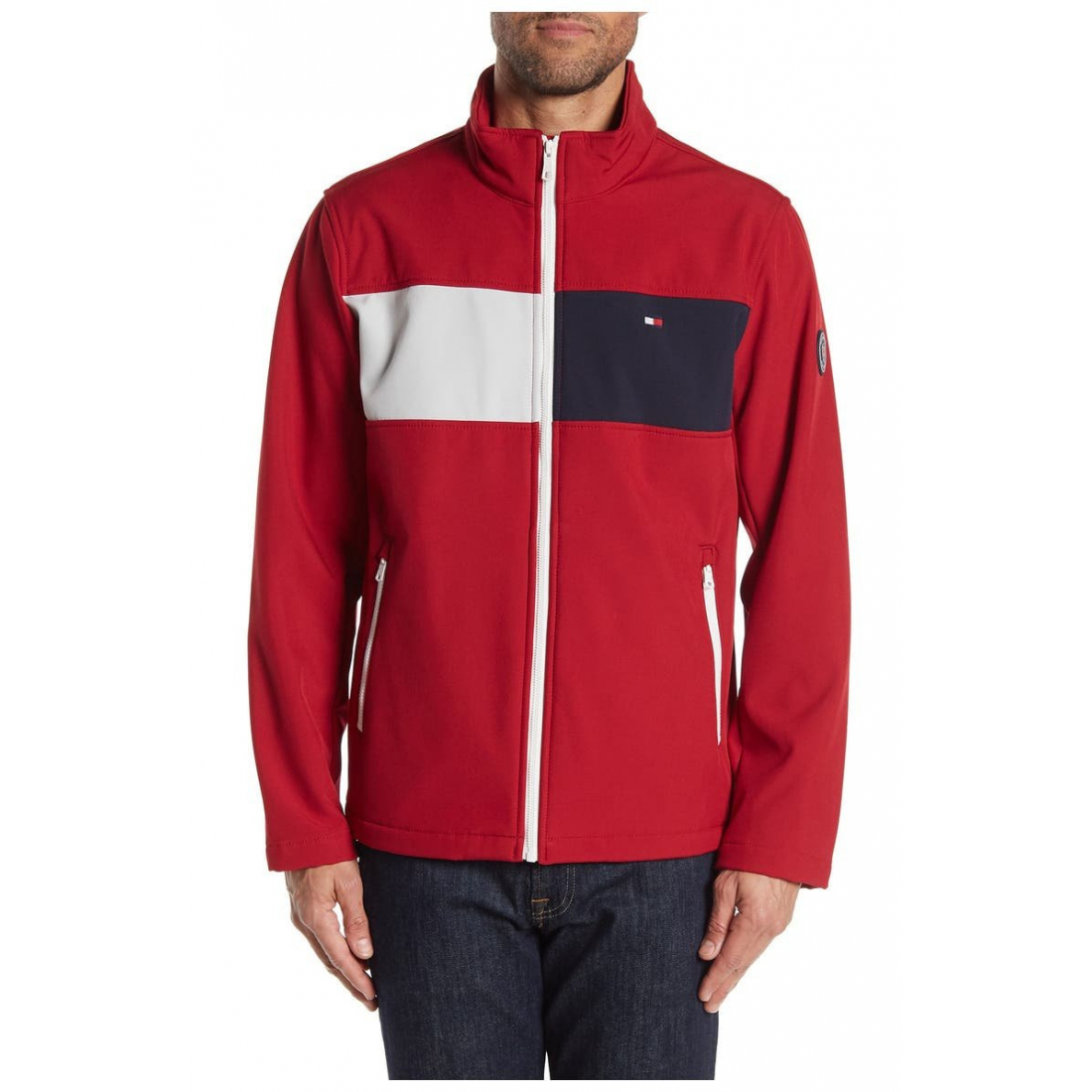 Men's Colorblock Zip Front Jacket