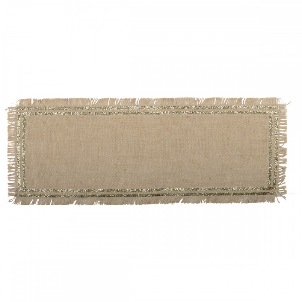 Jute Runner Natural With Gold Trim