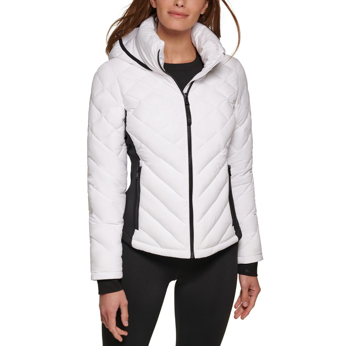 'Side-Panel Hooded Packable Puffer Coat' pour Femmes