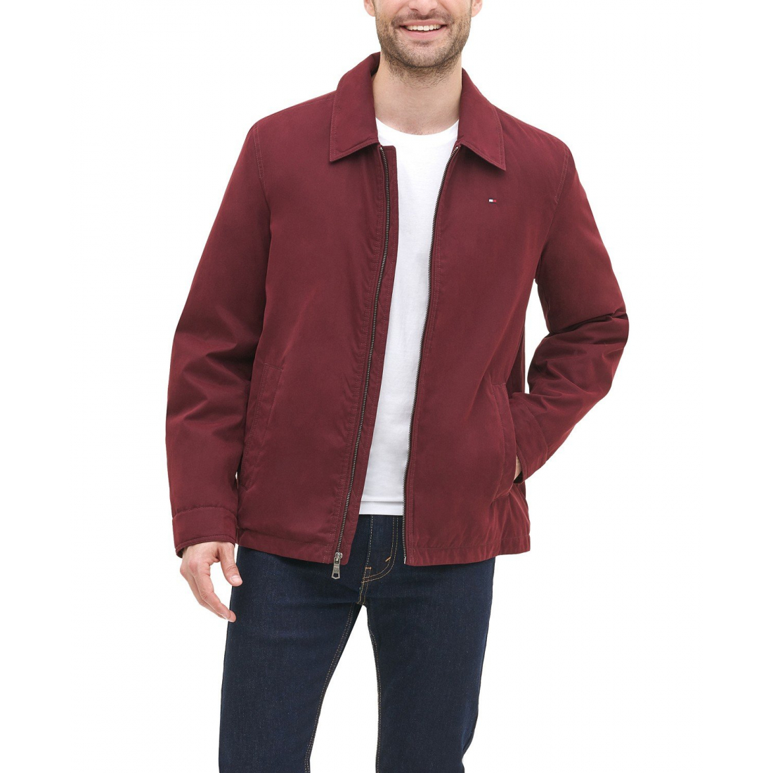 'Classic Front-Zip Filled Micro-Twill Jacket' für Herren