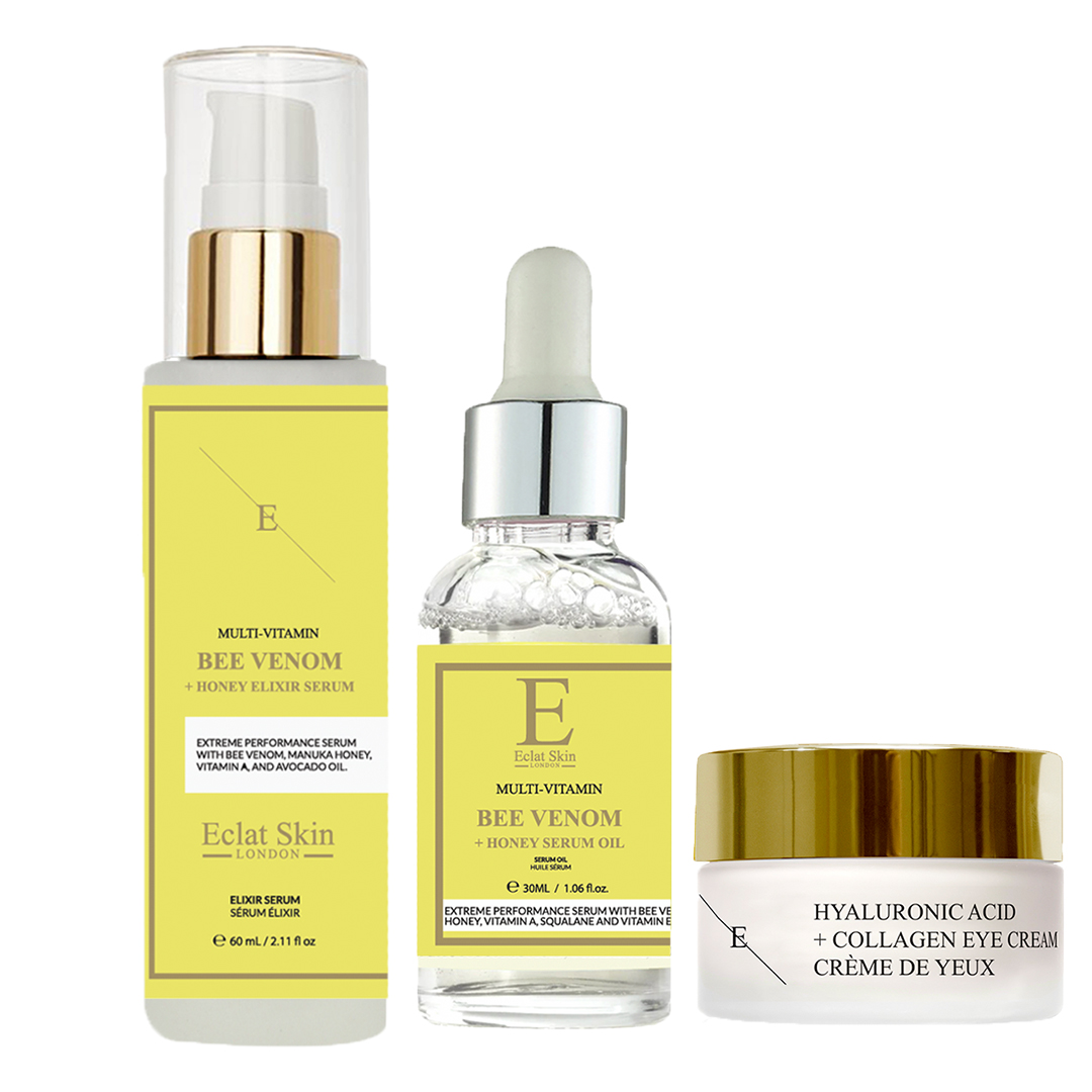 Coffret de soins de la peau 'Bee Venom & Manuka Honey + Hyaluronic Acid & Collagen Pro Age' - 3 Pièces