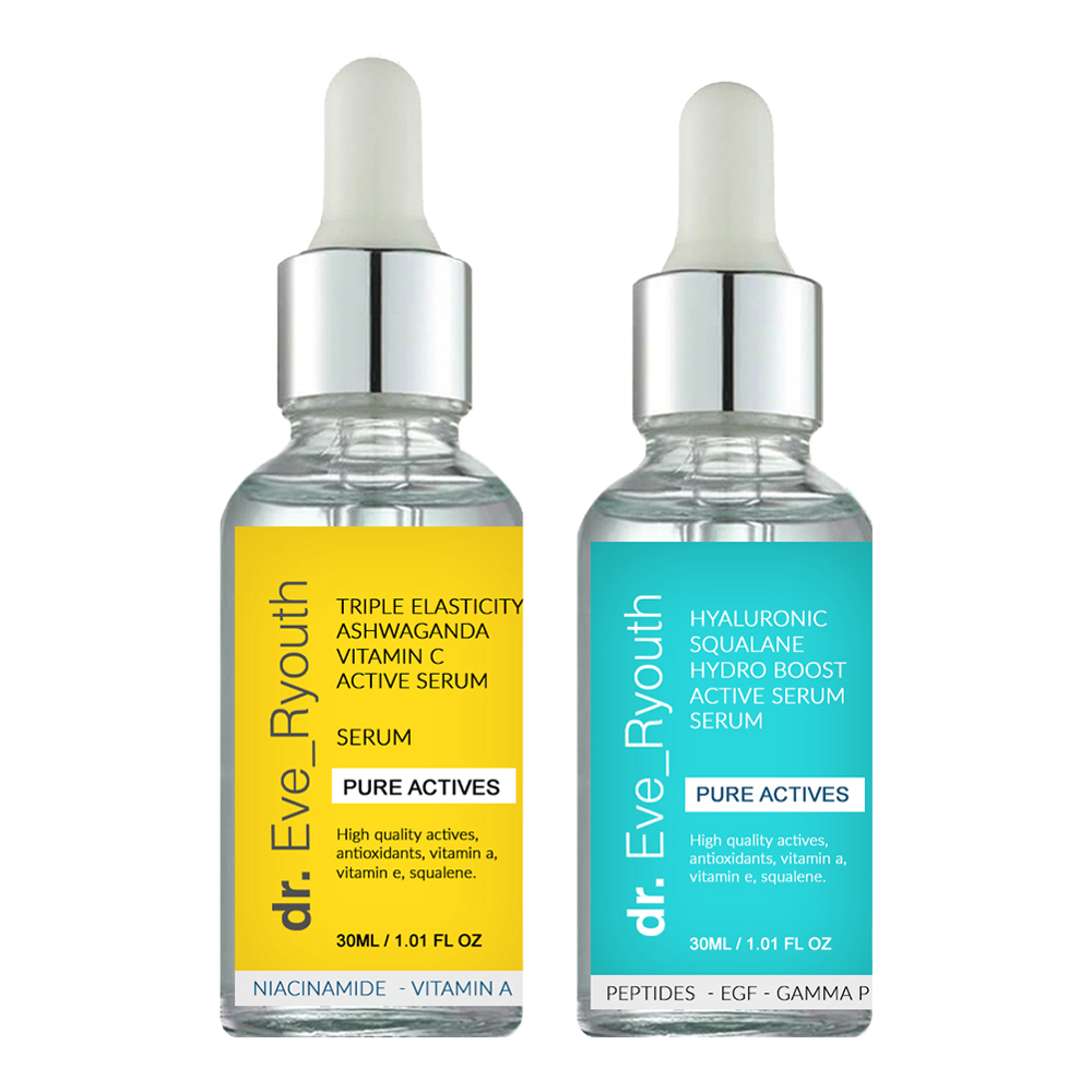 'Hyaluronic Acid Squalane + Ashwaga' Face Serum - 30 ml, 2 Pieces