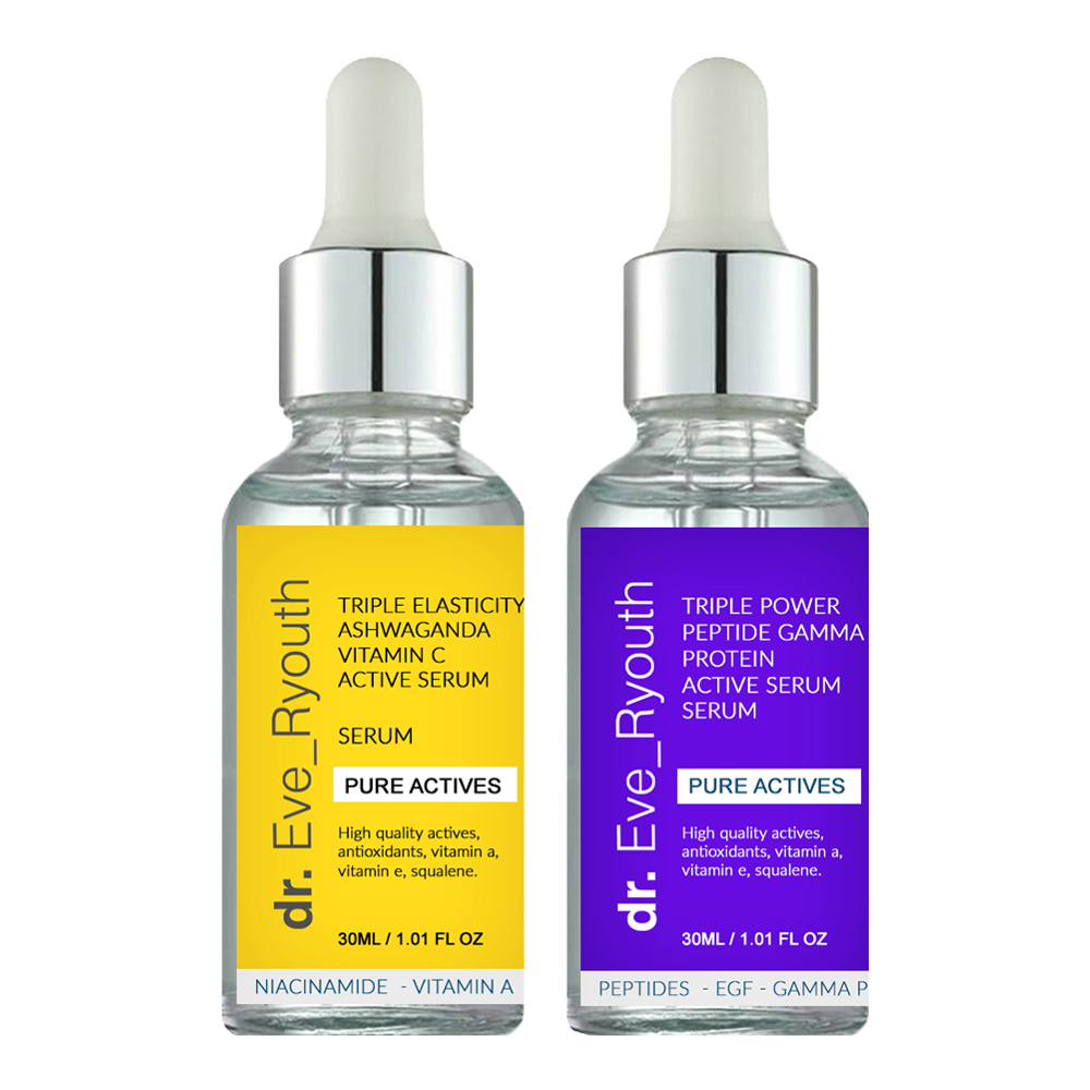 'Ashwaga + Peptide Gamma Protein Active' Face Serum - 30 ml, 2 Pieces