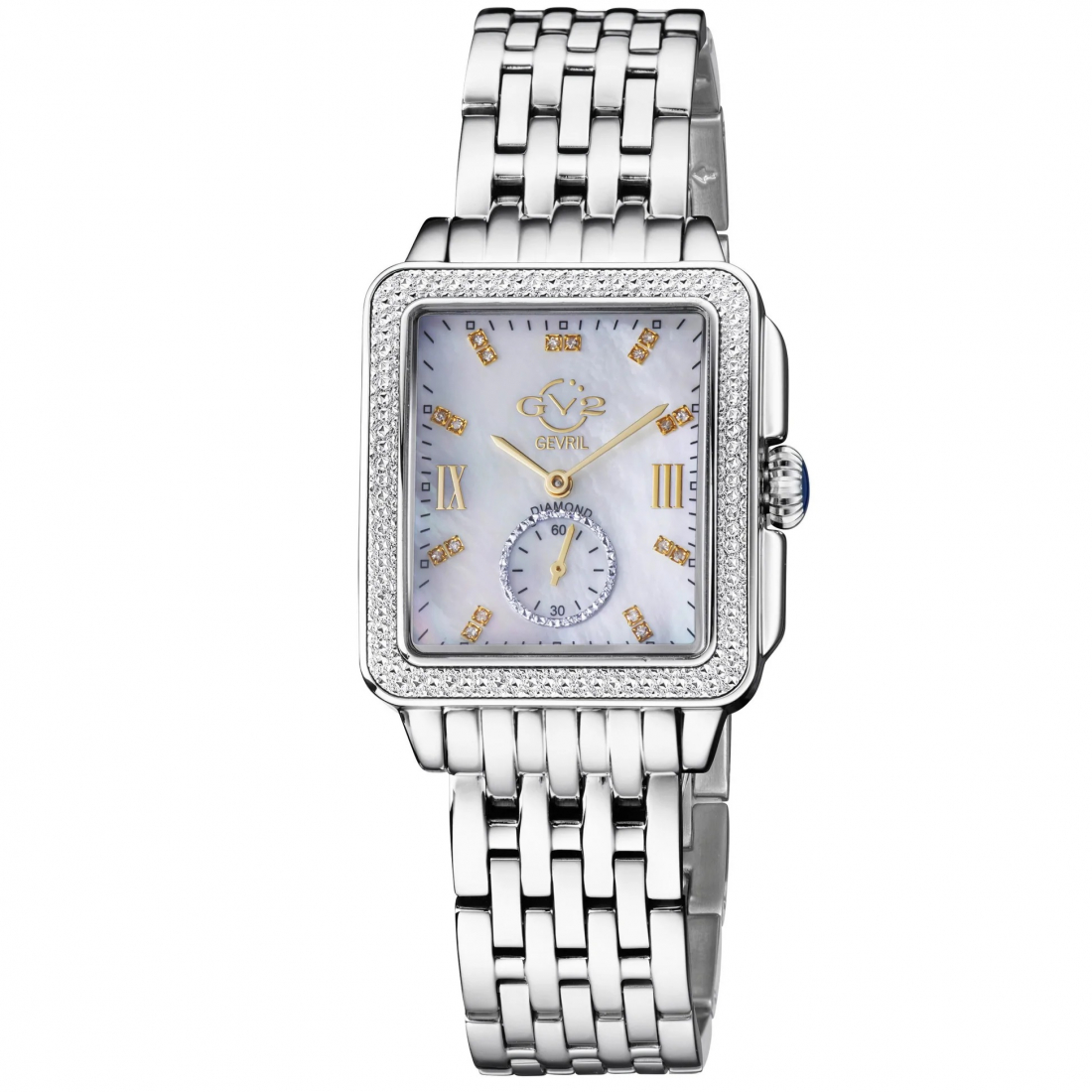 Women's Bari Diamond Mother of Pearl Dial Stainless Steel Bracelet Watch