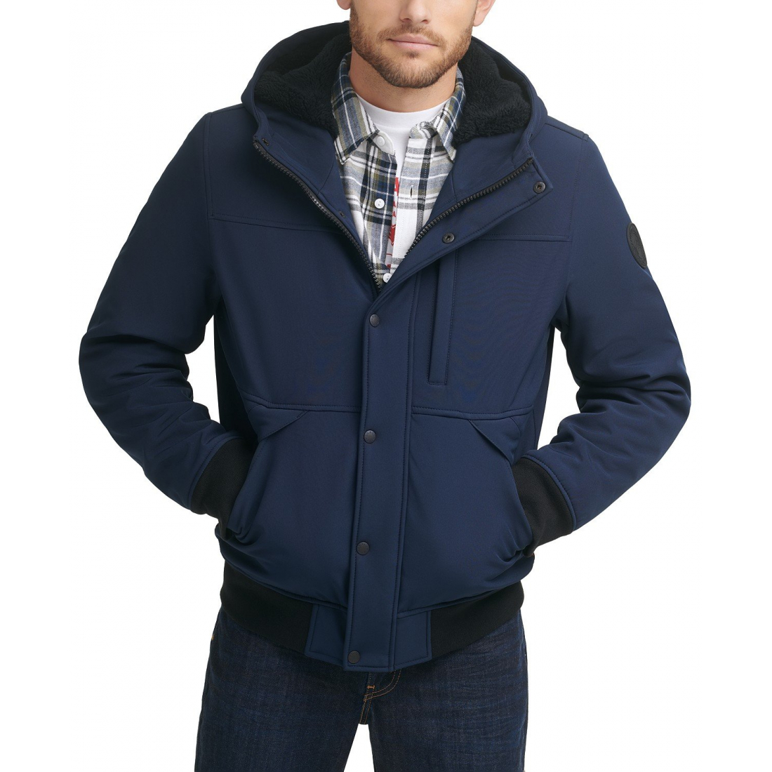 Men's 'Soft Shell Sherpa Lined Hooded' Jacket