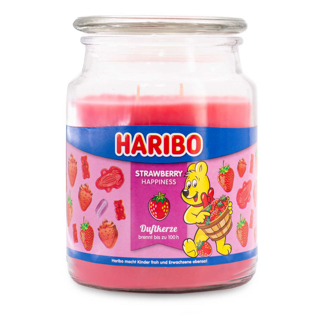 'Haribo Strawberry Happiness' Kerze 2 Dochte - 510 g