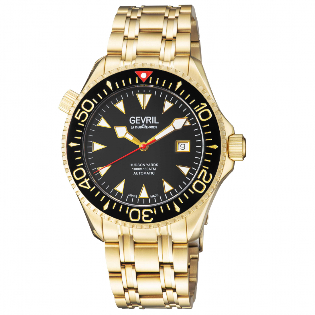 Men's Hudson Yards black dial Gold watch