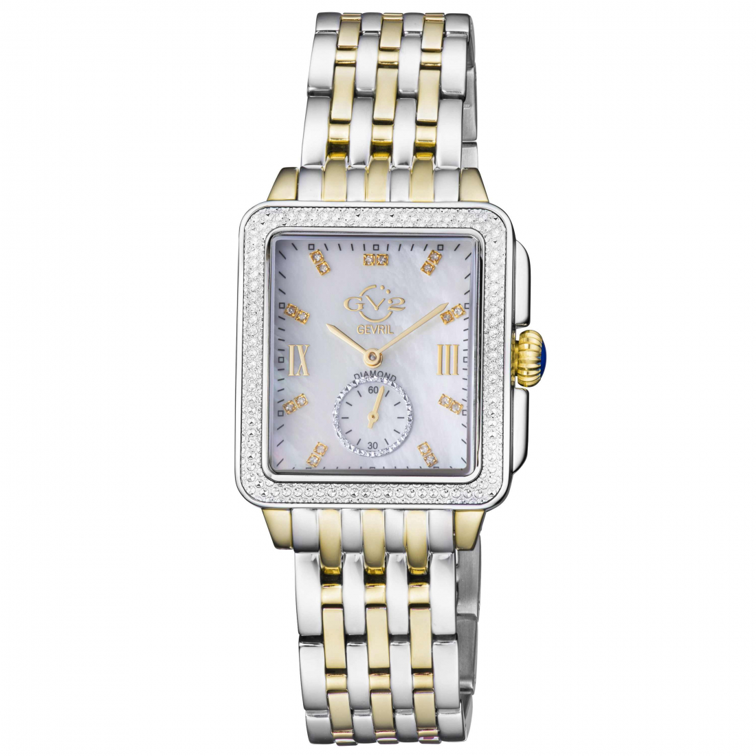 Women's Bari Diamond Mother of Pearl Dial Two Tone IP Gold/SS Bracelet Watch