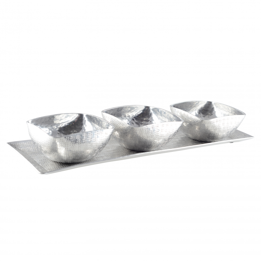 Tray With 3 Bowls In Aluminium