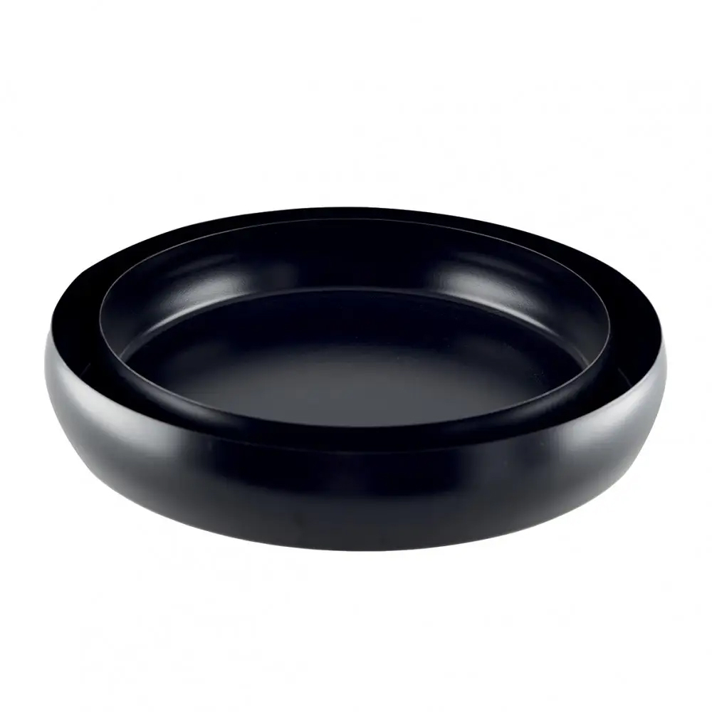 Matt Black Round Trays - Set Of 2 - 26Cm-36Cm