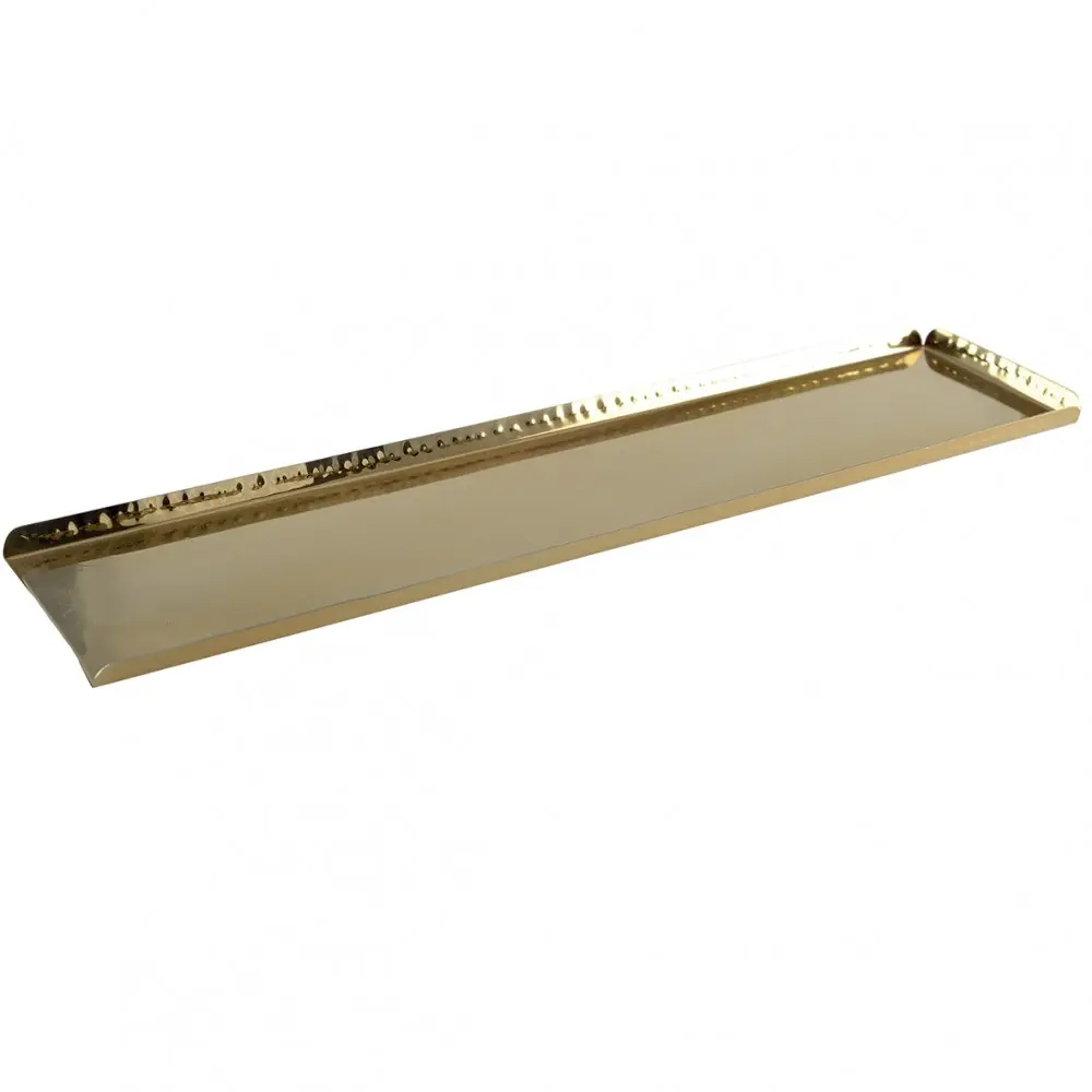 Rectangular Tray Hammered Gold 50X11.5X1.25Cm