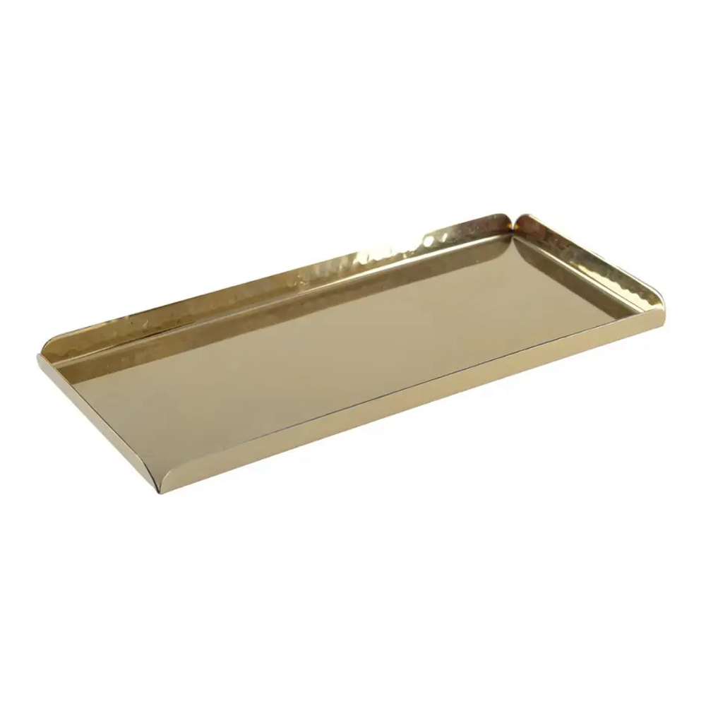 Rectangular Tray Hammered Gold 25.5X11.5X1.25Cm