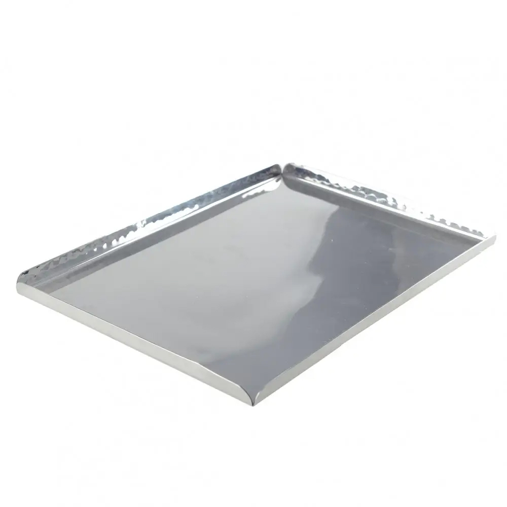 Rectangular Tray Hammered Mirror Effect 30.5X21X1.25Cm