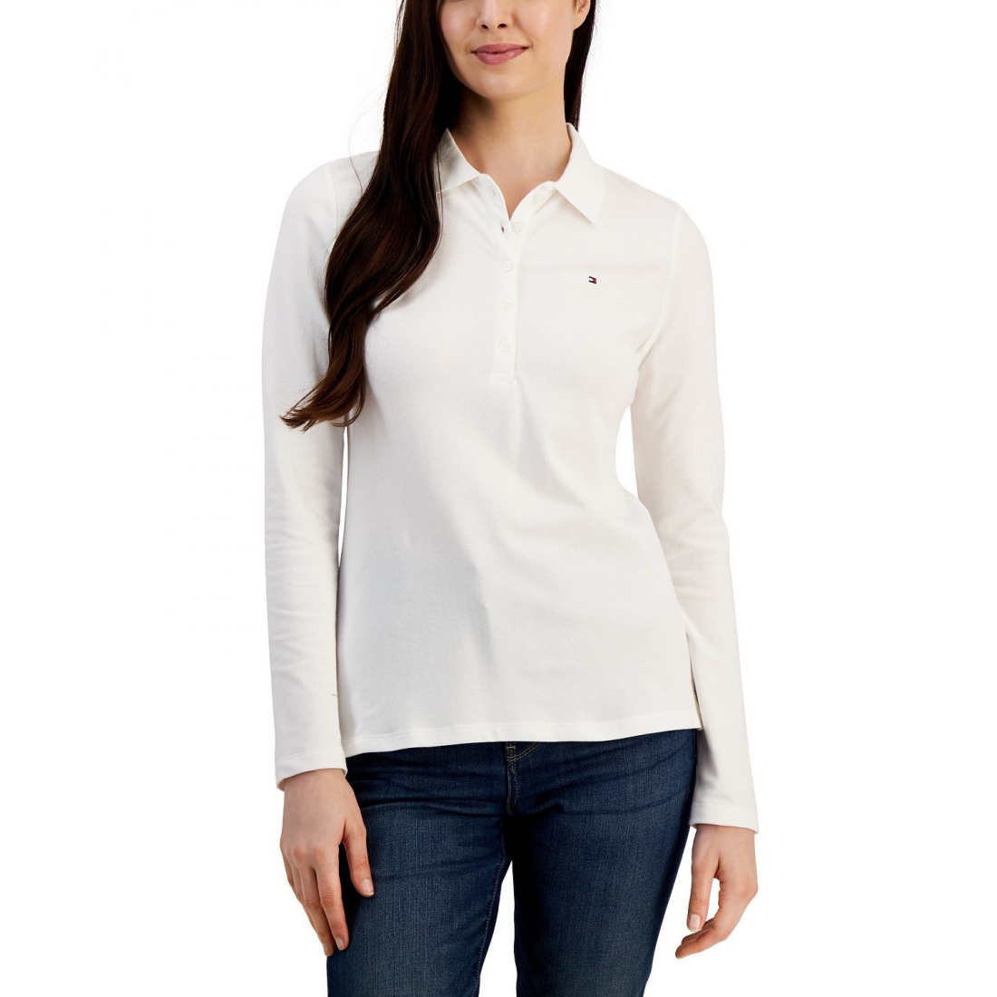 Women's 'Logo' Long-Sleeve Polo Shirt