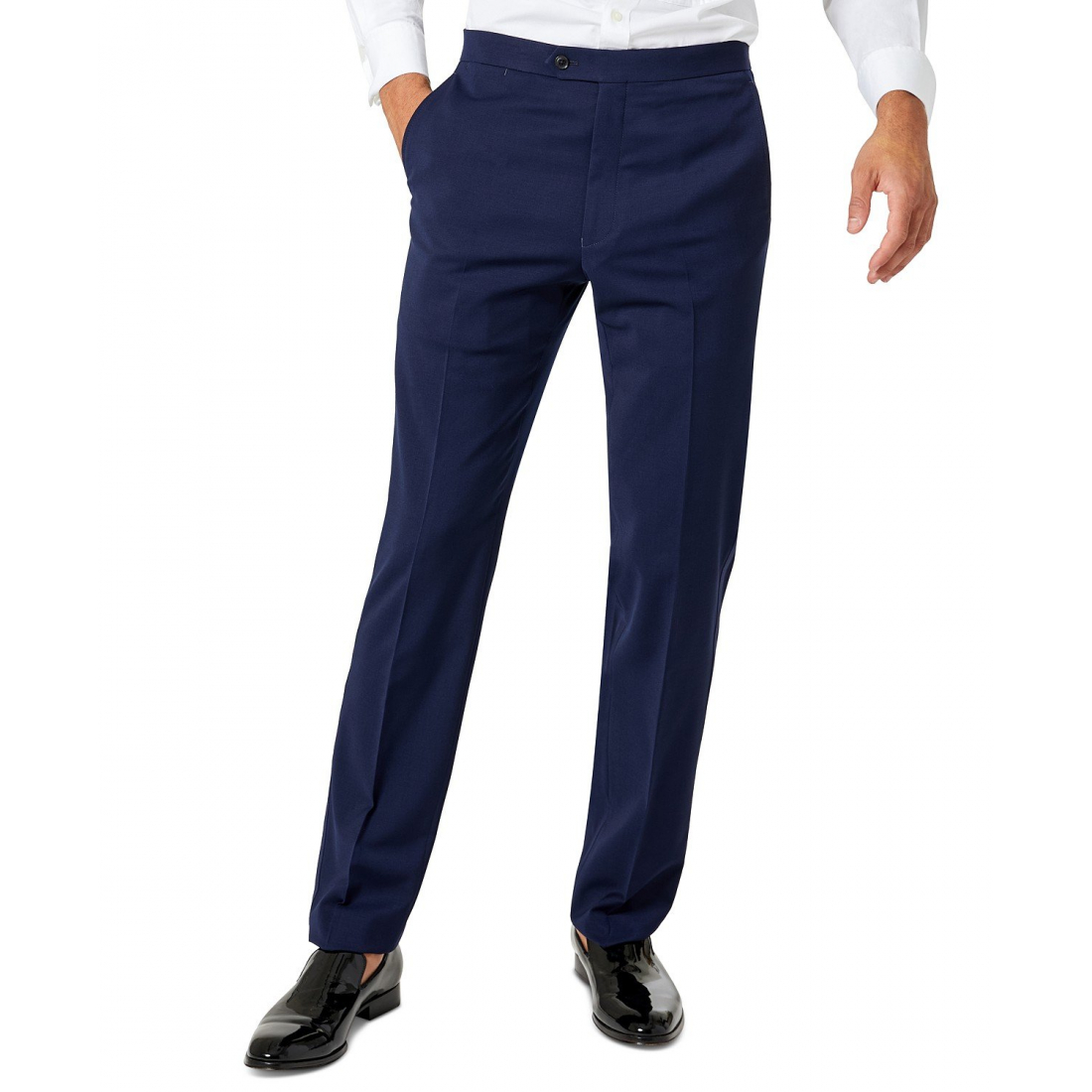 Modern-Fit Flex Stretch Black Tuxedo Pants pour Hommes