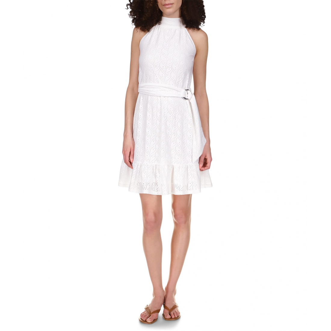 Women's 'Eyelet Belted' Mini Dress