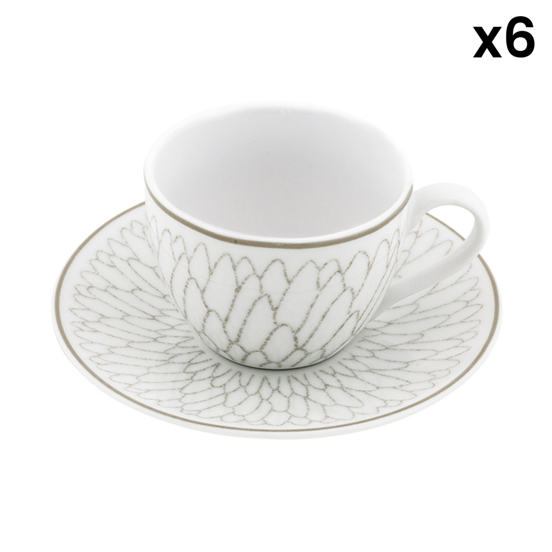 'Dubai' Coffee Cup & Saucer Set - 12 Pieces